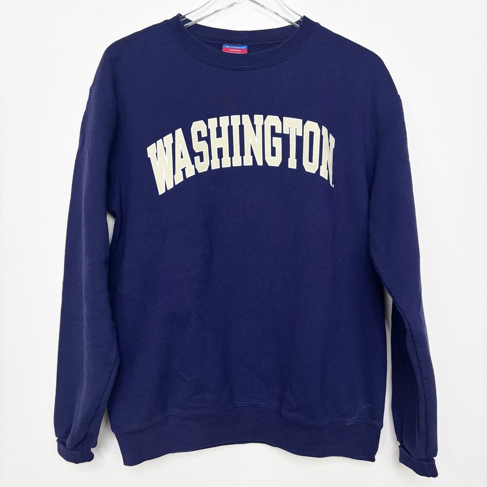 Champion Men's University of Washington Huskies Purple Crew neck Sweatshirt M